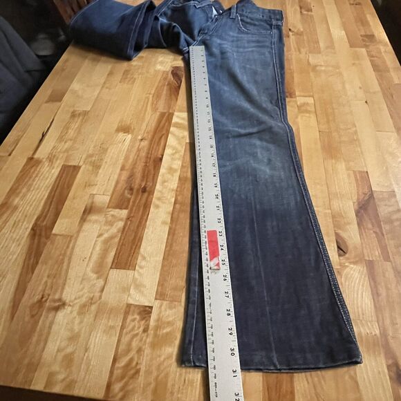 7 for All Mankind Jeans A Pocket Pkt Flip Flop Low Rise Flare‎ Denim Size 28 EUC - Picture 10 of 15